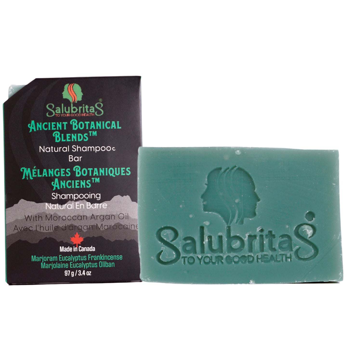 Natural Shampoo Bar Marjoram Eucalyptus Frankincense - salubritashealthstore