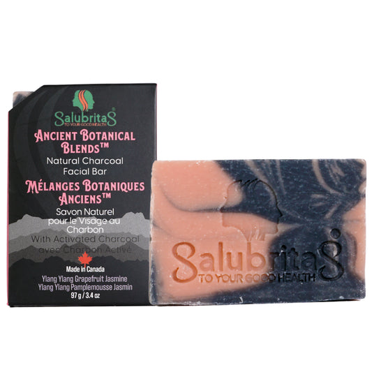 Natural Charcoal Facial Bar Ginger Cedar Sandalwood - salubritashealthstore
