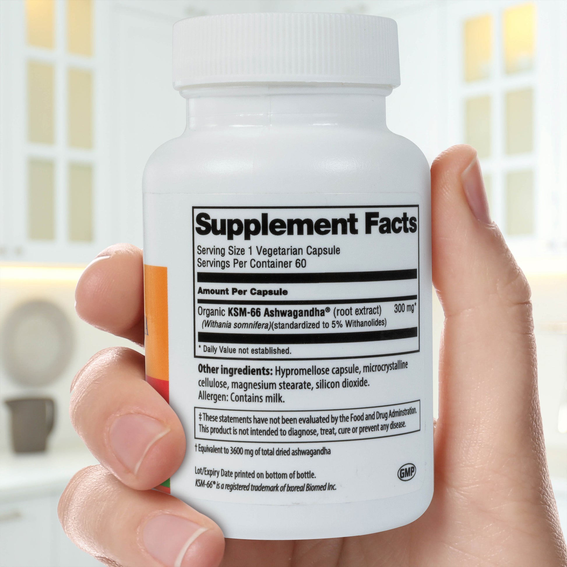 Ashwagandha KSM-66 Supplement Facts Label
