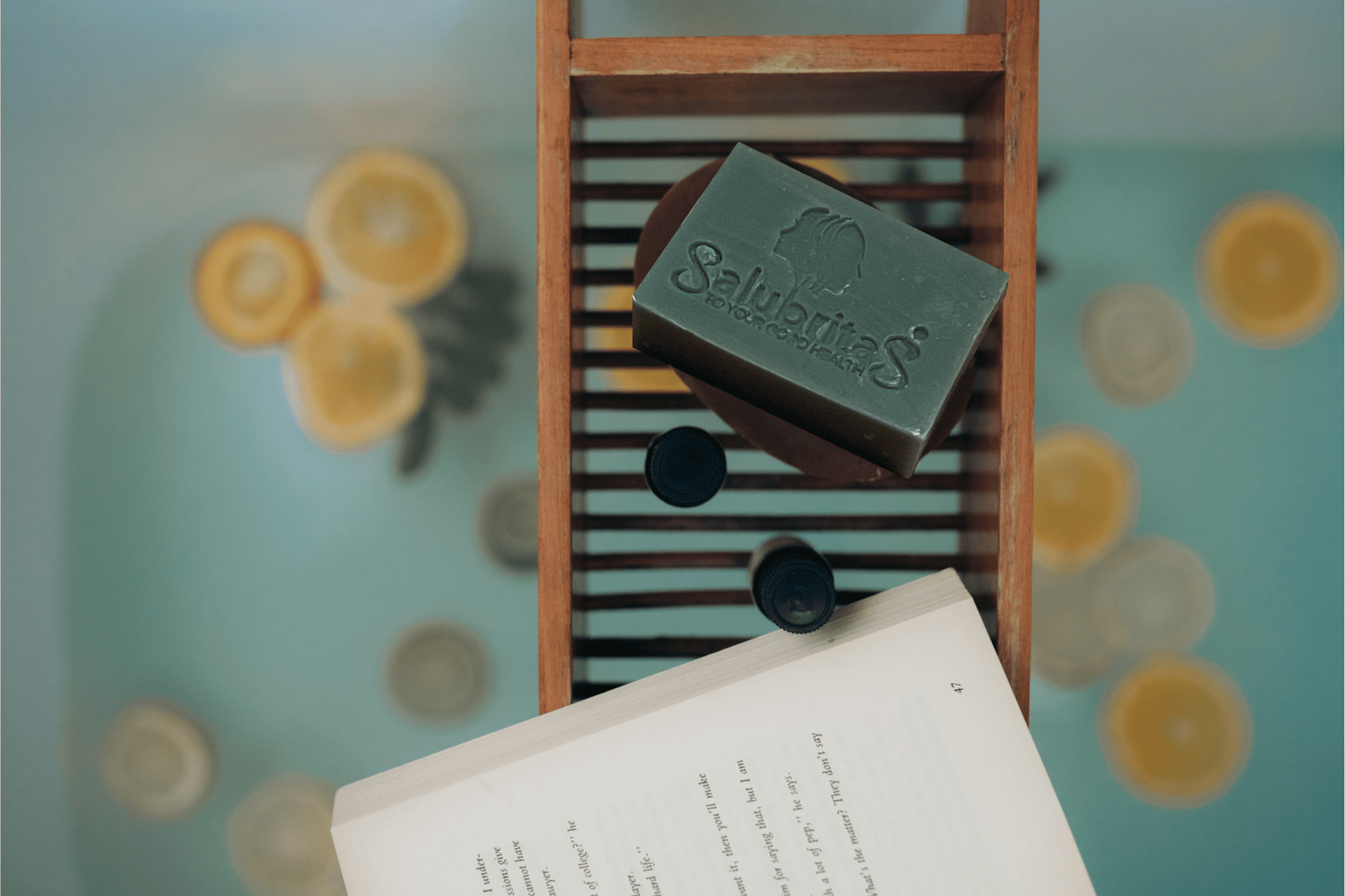 Salubritas shampoo bar soap on the rack