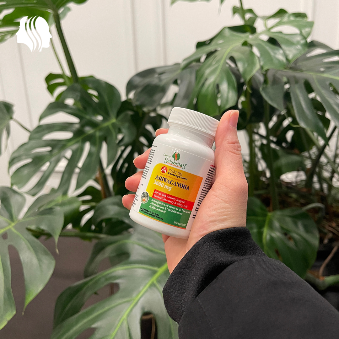 KSM 66 Supplement with plant on the background
