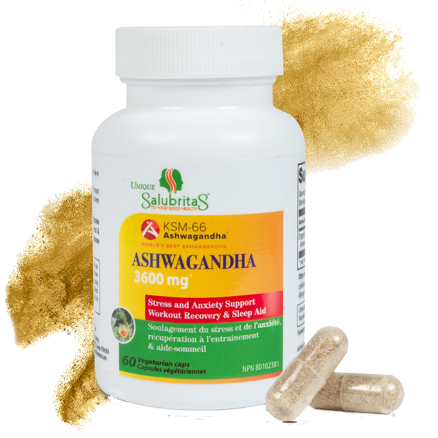 Ashwagandha KSM-66 Health Supplement Capsules