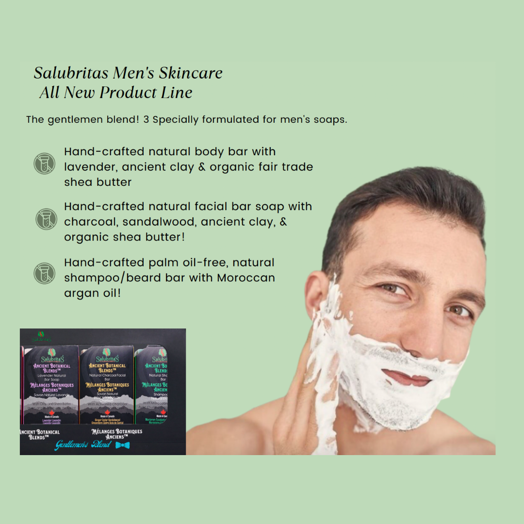 Salubritas Men's Skincare Product Line Poster